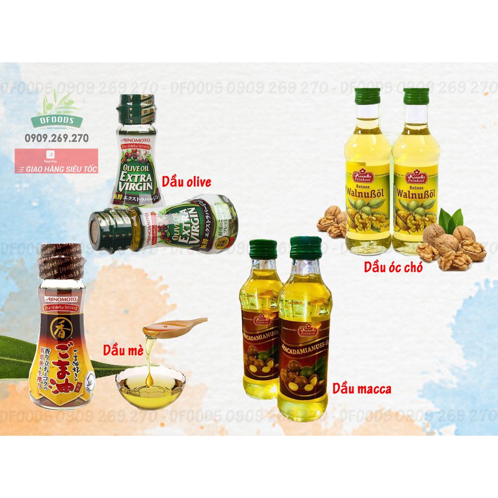 Dầu óc, Oliu, macca - Gia vị ăn dặm cho bé 6 tháng