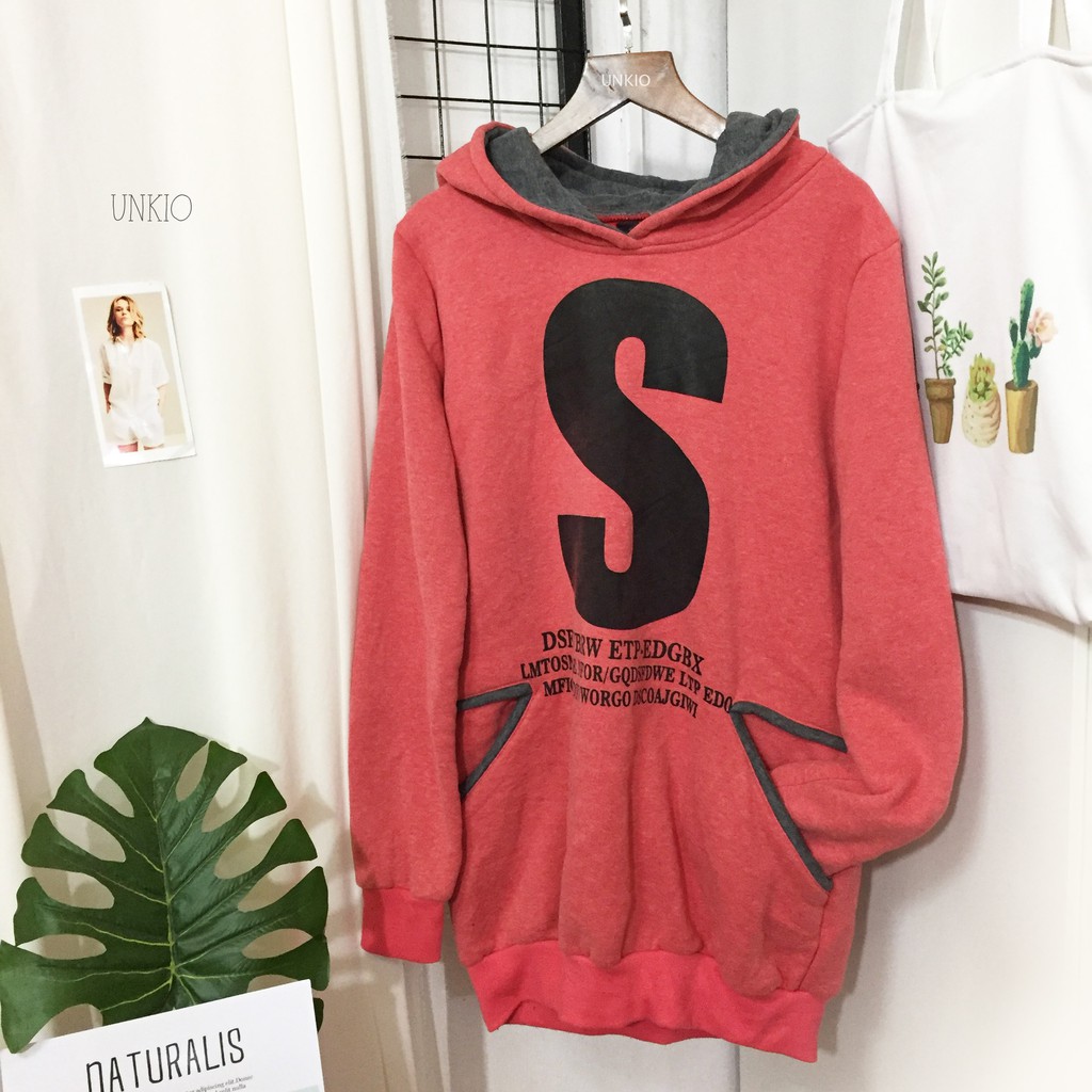 ÁO NỈ HOODIE CHỮ S-2HAND