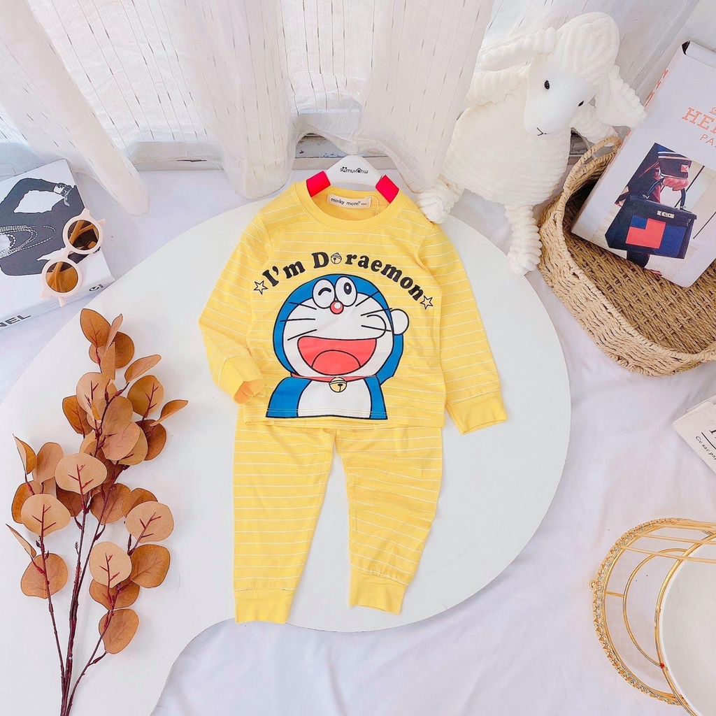 [SALE] Bộ Dài Tay Cho Bé Trai, Bé Gái Minky Mom Vải Thun Lạnh Mickey Hoạt Hình, Đồ Bộ Cho Bé Mặc Nhà Thu Đông MKMTD2167