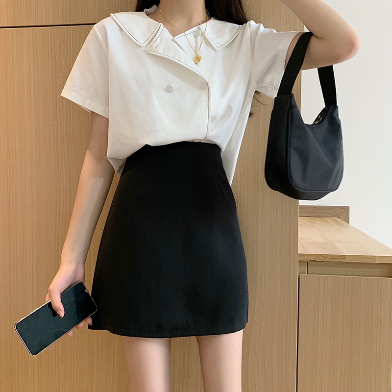 Chân váy chữ A lưng cao phong cách Hàn Quốc độc đáo | BigBuy360 - bigbuy360.vn