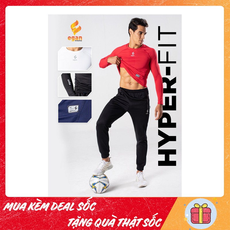 Áo thun tay dài Body Egan Hyper-Fit - Áo giữ nhiệt nam, áo chống nắng đá bóng nam- Kiểu dáng ấn tượng, thấm hút tốt