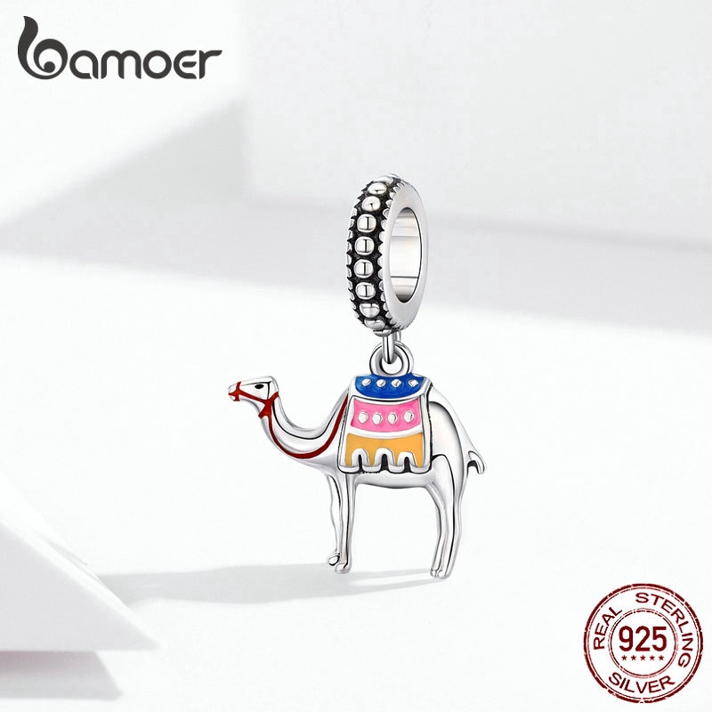 Hạt Xỏ Vòng Tay Bamoer Bạc 925 Hình Lạc Đà Tráng Men 3mm