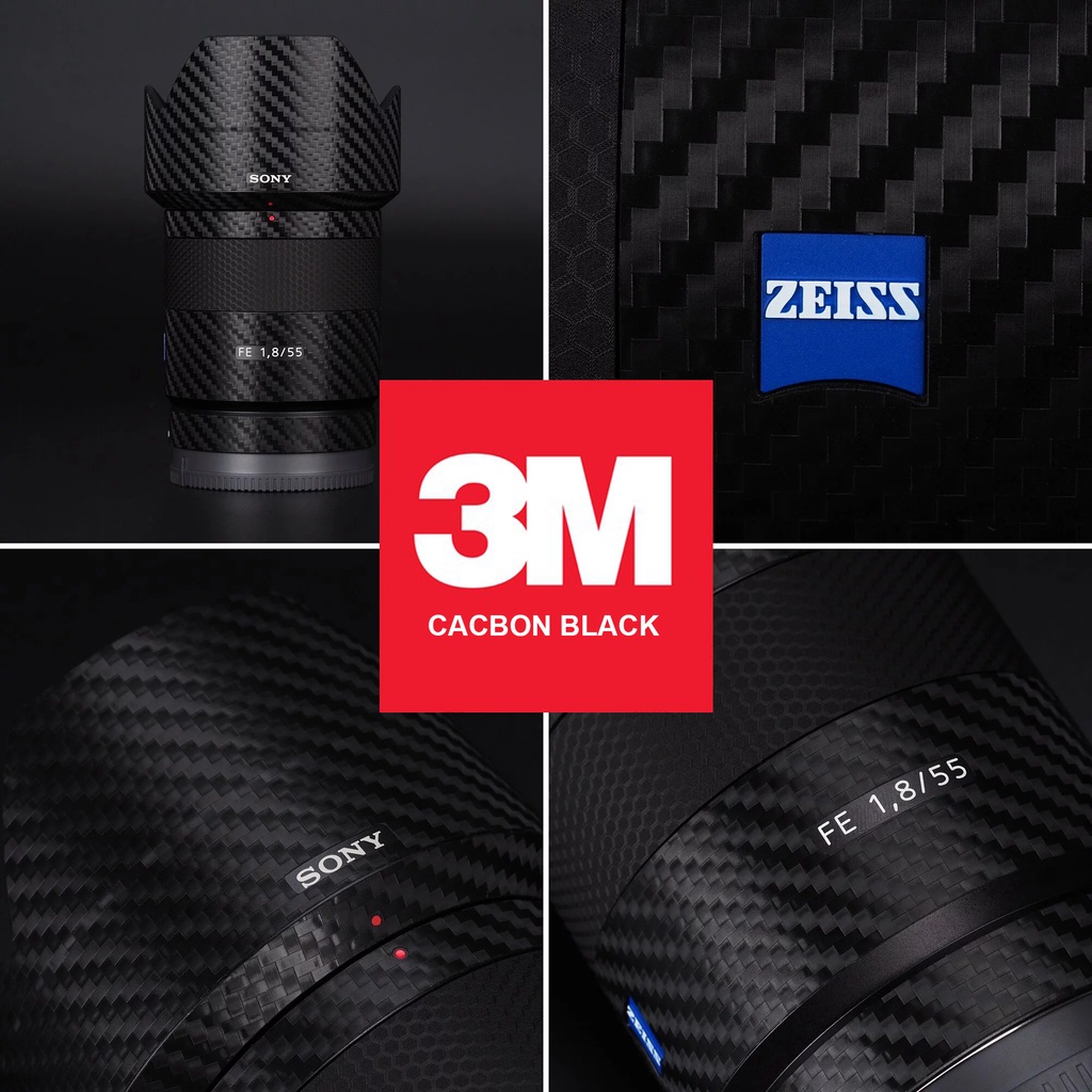 Miếng Dán Skin Máy Ảnh 3M - Mẫu Carbon Black - Có Mẫu Skin Cho body và len Sony, Canon, Nikon, Fuji