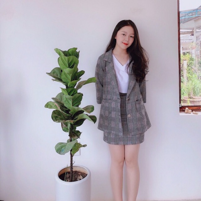 Set Vest Kèm Chân Váy Công Sở Cao Cấp / Ảnh Thật | BigBuy360 - bigbuy360.vn