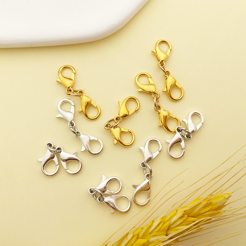 Set 10 Móc Khóa Hai Đầu Bằng Kim Loại Làm Trang Sức Thủ Công DIY