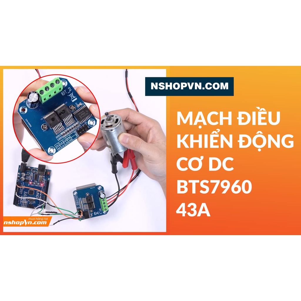 Mạch Điều Khiển Động Cơ DC BTS7960 43A (1 Động Cơ)