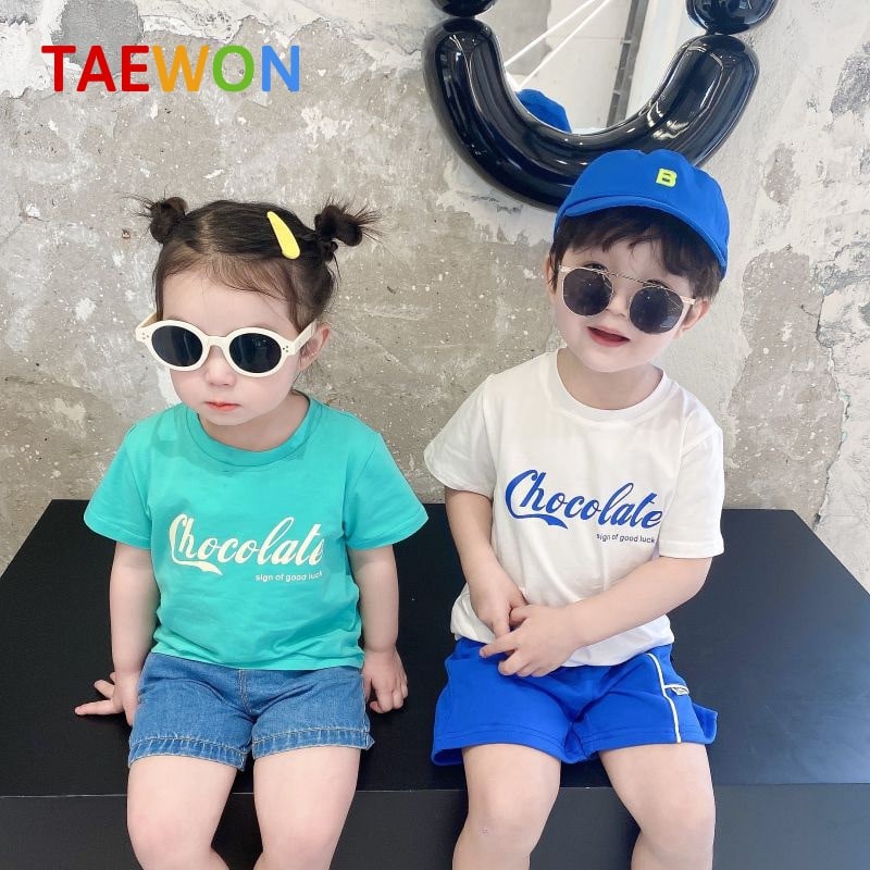 Áo phông cộc tay trẻ em Hàn Quốc xuất xịn bé trai bé gái từ 1 đến 6 tuổi Taewon Kids AT09