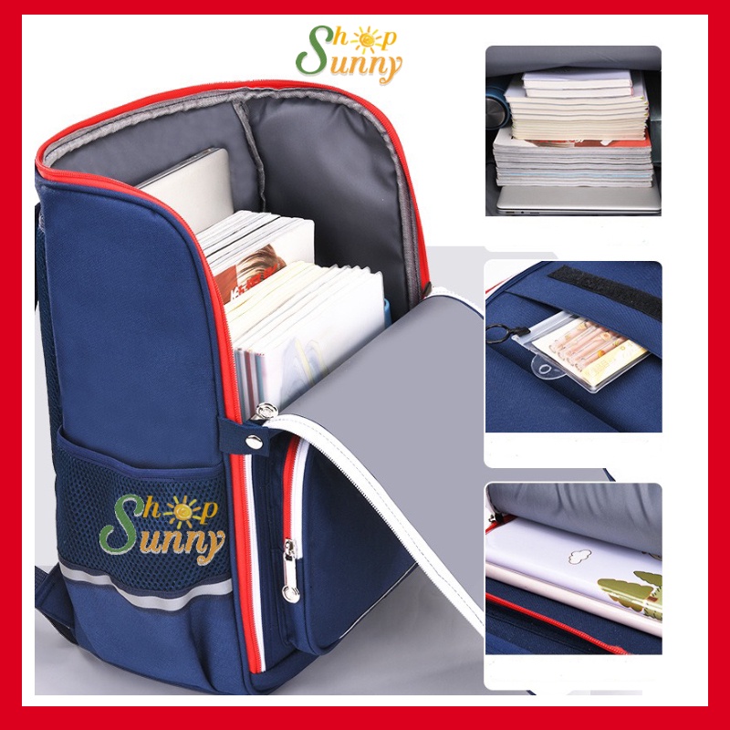Balo chống gù cho học sinh tiểu học cấp 1,cấp 2, trung học từ lớp 3- lớp 7, cặp xách đi học cho bé trai-Sunny