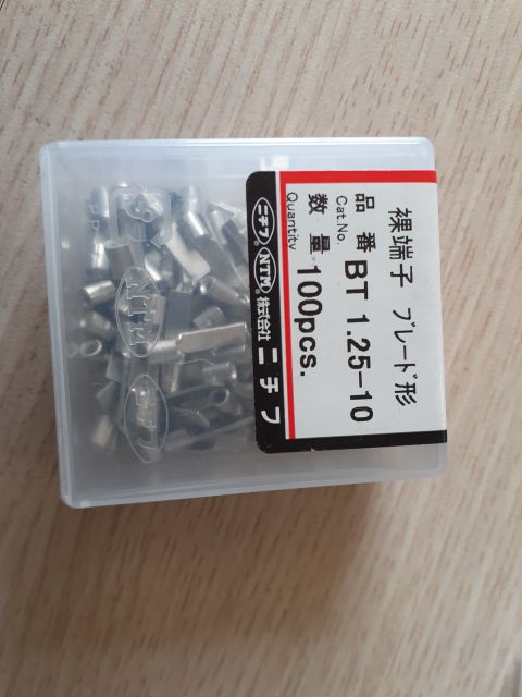 100 cái  Đầu cốt dẹt/đầu cos dẹt Nichifu dòng BT1.25-7.5/9/10/13 made in JAPAN