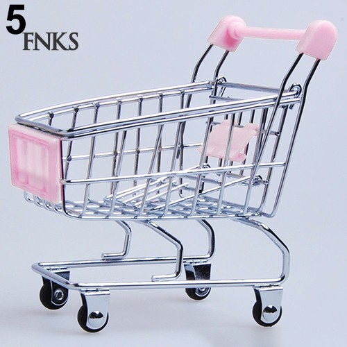 Mô hình xe đẩy siêu thị mini trang trí