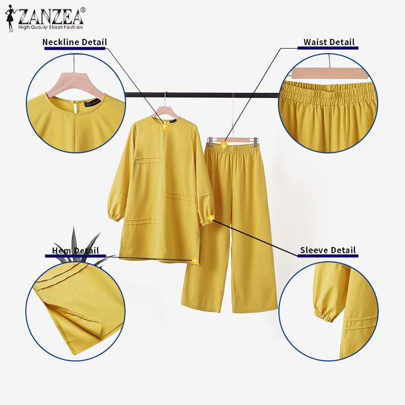 Zanzea Quần Dài Lưng Thun Ống Rộng Thời Trang Cho Phụ Nữ Hồi Giáo