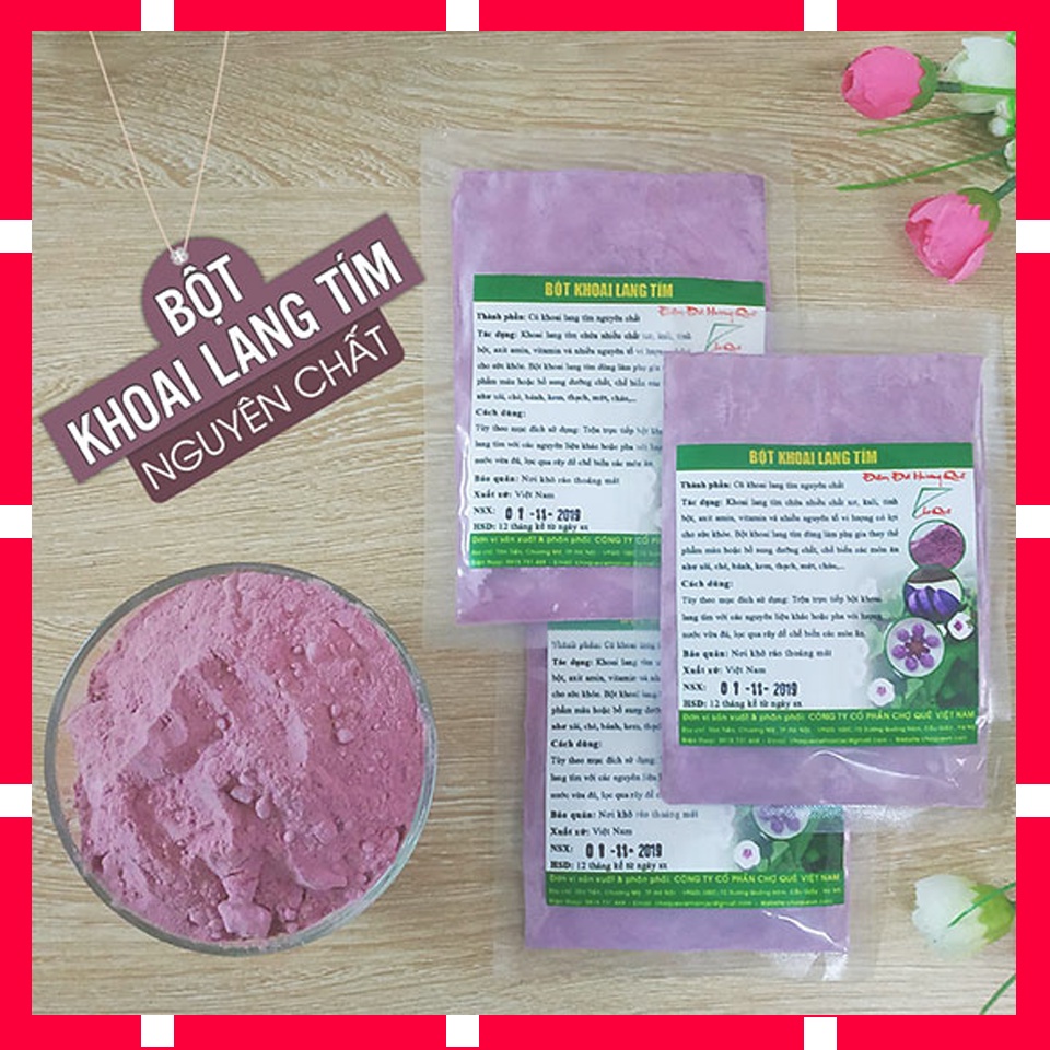 Bột Khoai Lang Tím Gói 20g/50g/100gr Nguyên Chất 100% Từ Củ Khoai Lang Tím Dùng Tạo Màu Tím Cho Các Loại Bánh, Trà Sữa