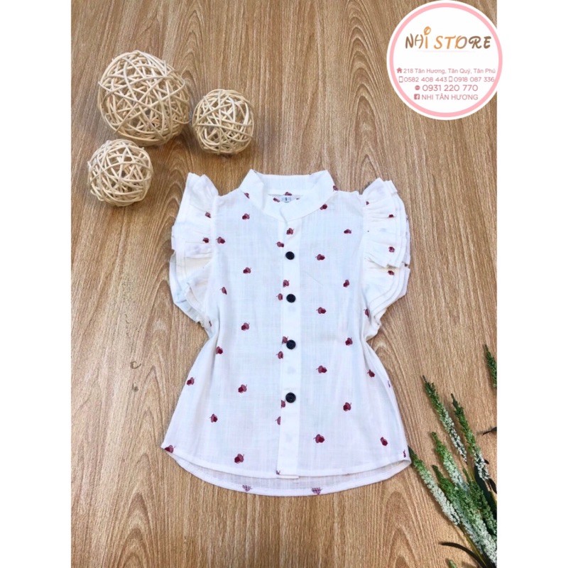 [FREESHIP 50K] [GIÁ SỐC][ẢNH +VIDEO THẬT ] ÁO SƠ MI BÉ GÁI NHISTORE LINEN TAY CÁNH TIÊN  HỌA TIẾT DỄ THƯƠNG