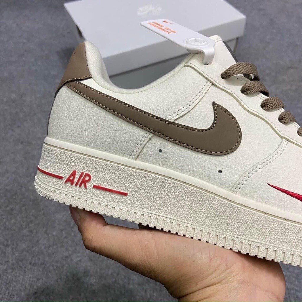 Giày air force 1 af1 vệt nâu thể thao sneaker nam nữ cổ thấp full box