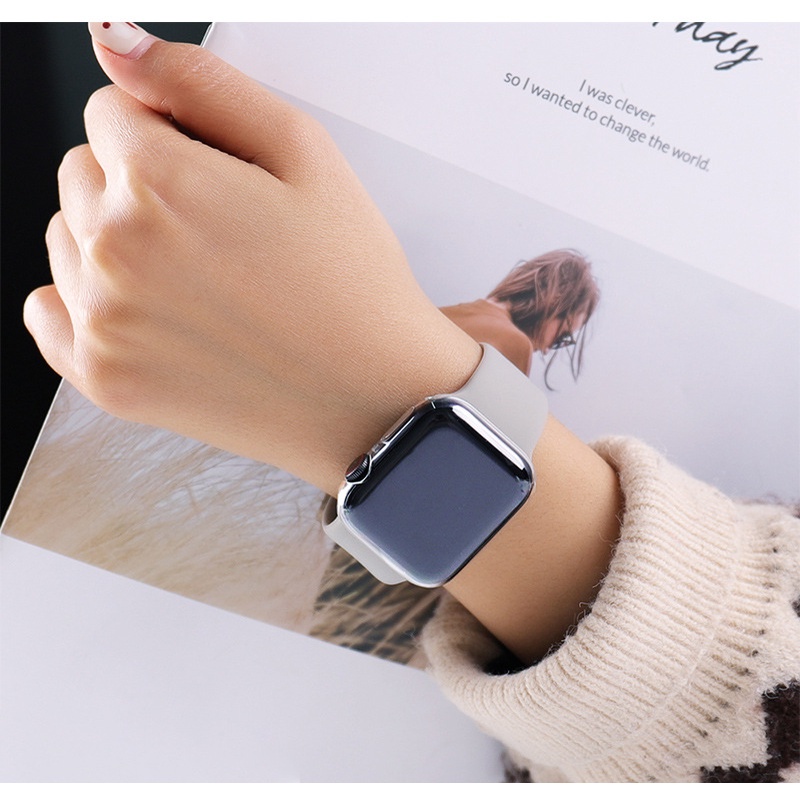 Ốp Lưng TPU Silicone Trong SuốT BảO Vệ MàN HìNh Cho Apple Watch Series 7 6 5 4 3 2 1 SE iWatch 38 40 41 42 44 45MM