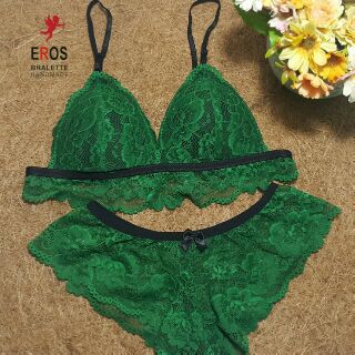 Set áo bralette xanh ve chai