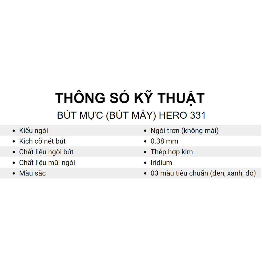 BÚT VIẾT MÁY KIM TINH HERO 331