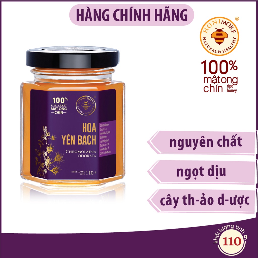 Mật ong nguyên chất Honimore hoa Yên Bạch 110g tăng cường sức đề kháng, tốt cho dạ dày, làm đẹp da