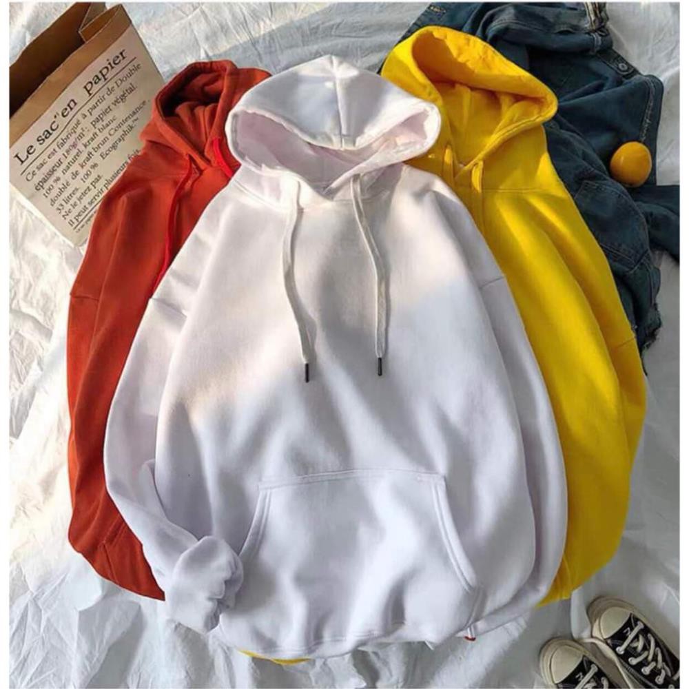 Áo Hoodie Trơn Nam Nữ Mặc Cặp Dáng Rộng Loại Đẹp Màu Đen Trắng HD101