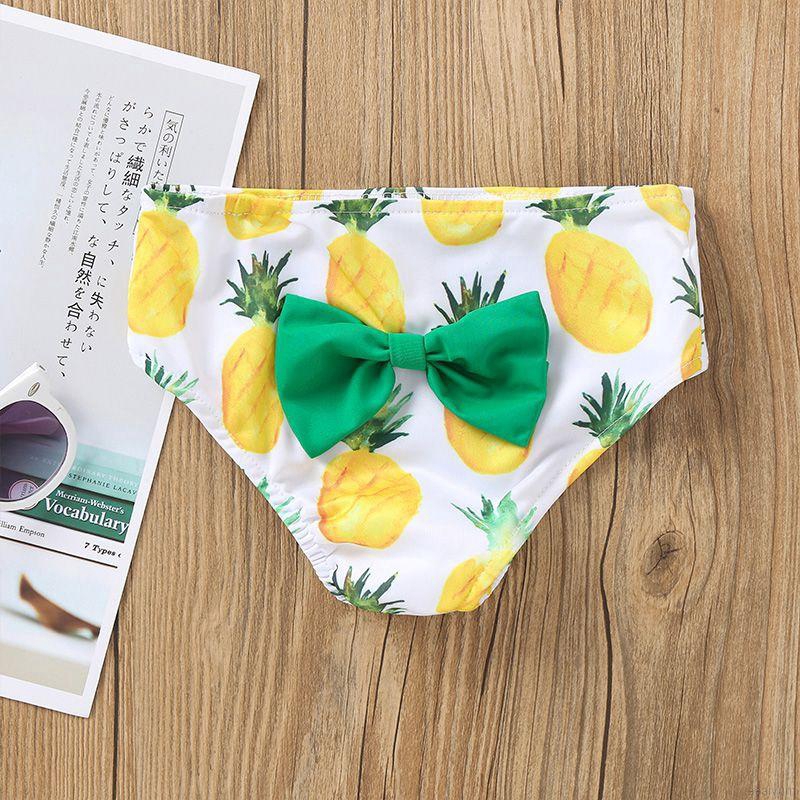 Bộ Đồ Bơi Bikini 2 Mảnh In Hình Trái Dứa+Băng Đô Cho Bé Gái 0-2 Tuổi