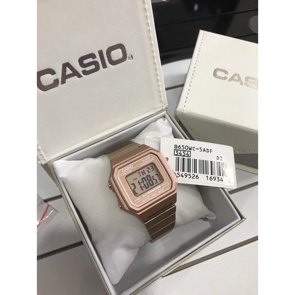 Đồng hồ casio nữ chính hãng xách tay size 36mm dây kim loại