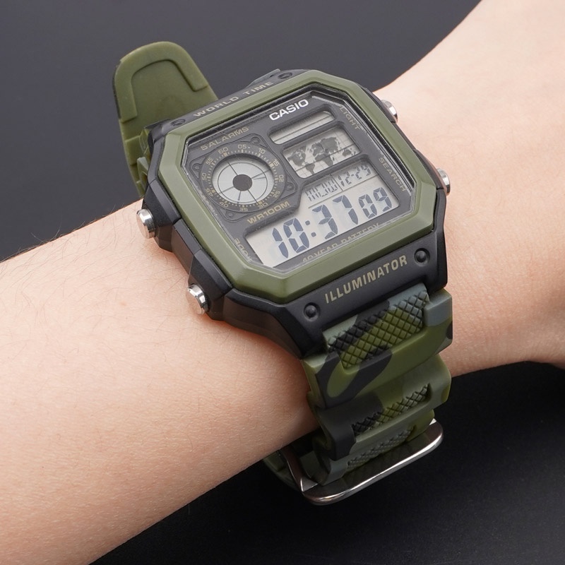 Dây Đeo Silicone Họa Tiết Rằn Ri Cho Đồng Hồ Casio AQ-S810W AE-1200/1300/SGW-300 W-S200H W-800H W-216H W-735H F-108WH W-215 AEQ-110W