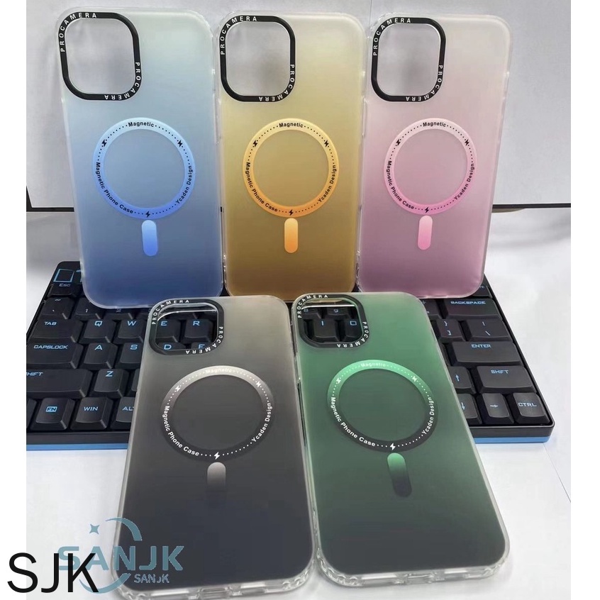 Ốp Điện Thoại Màu Gradient Mặt Nhám Từ Tính Chống Sốc Cao Cấp Cho iPhone 14 13 12 11 Pro Max 14 Promax case