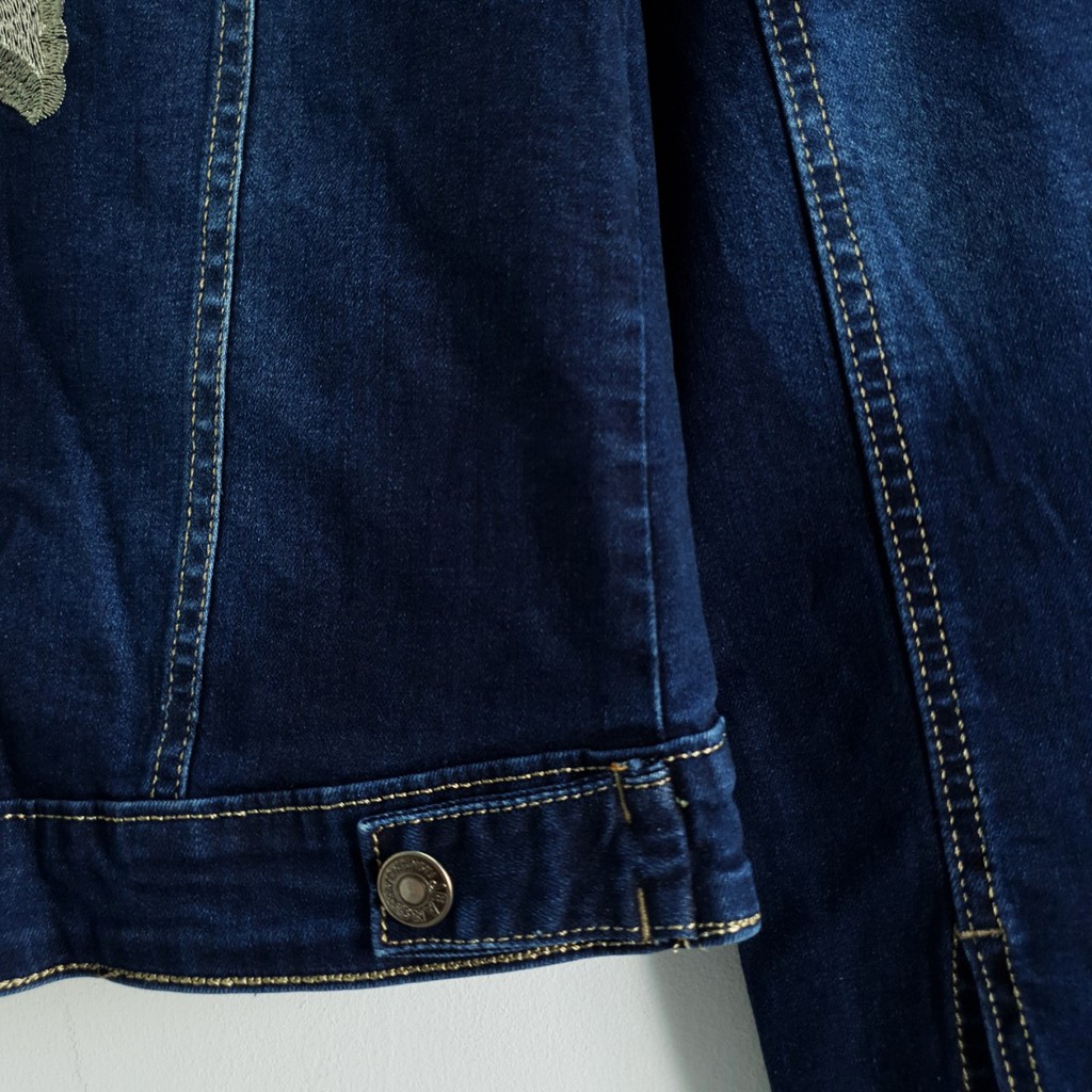 Áo khoác jean nữ co giãn Chollima thêu hoa size đại AKNU03 | BigBuy360 - bigbuy360.vn