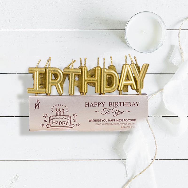 Vỉ nến chữ HAPPY BIRTHDAY các màu trang trí bánh sinh nhật, bánh kem, bánh gato - Pepper26 Shop