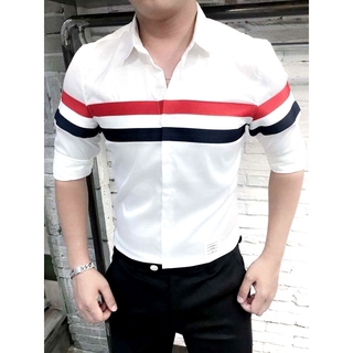 Sơ Mi Nam Trắng Sọc - Quốc Dân