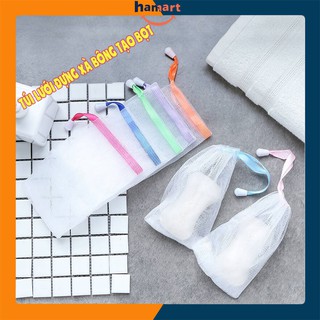 Túi Lưới Đựng Xà Phòng Túi Lưới Tạo Bọt Xà Bông Tiện Lợi [BAO BÌ THẺ 2 LỚP CÓ DÂY RÚT]