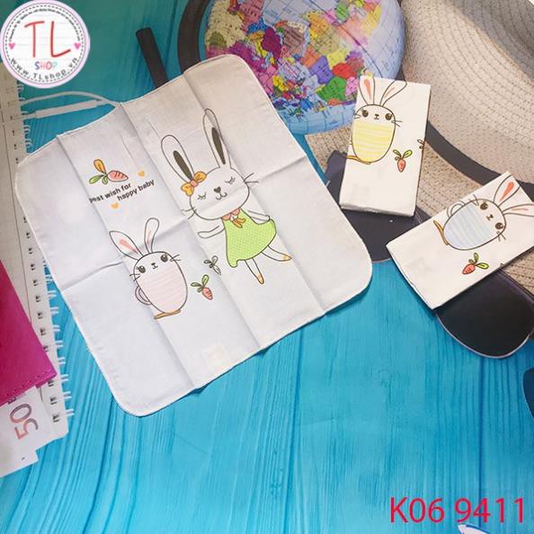 Khăn sữa cho bé - Set khăn sữa cà rốt và thỏ - Đồ dùng cho bé