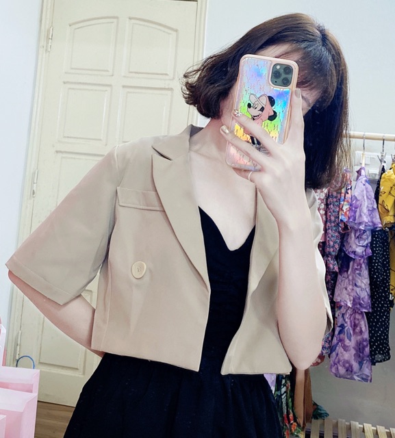 Set Vest váy xẻ ngực