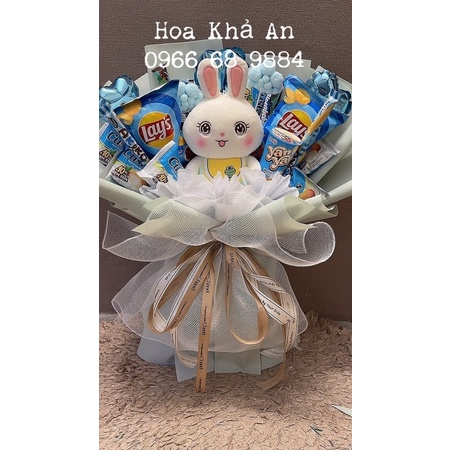 [Quà sinh nhật] Bó hoa bánh kẹo size 40x60cm cực xinh. Nhiều tông màu