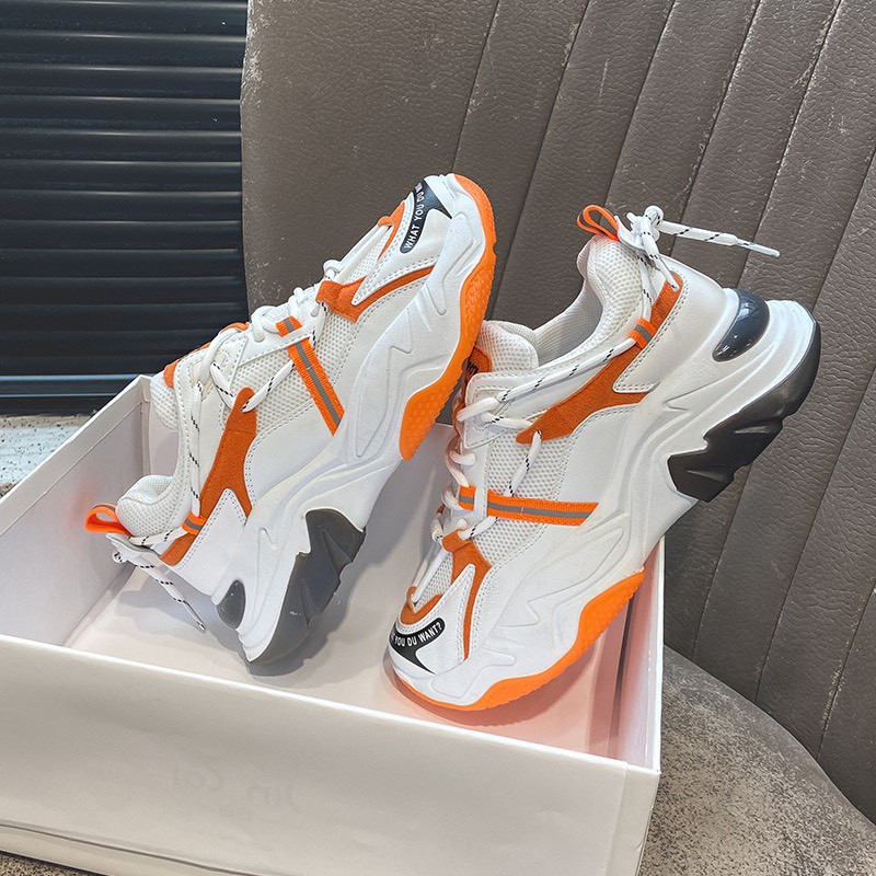 Giày nữ sneaker 2 dây màu trắng phản quang độn đế siêu ngầu hàng độc ulzzang đẹp FULLBOX 2020 BOM- 023