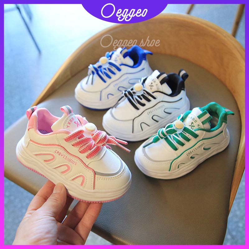 Oeteo Giày Chạy Bộ Đế Bằng Màu Hồng Dễ Thương Cho Bé