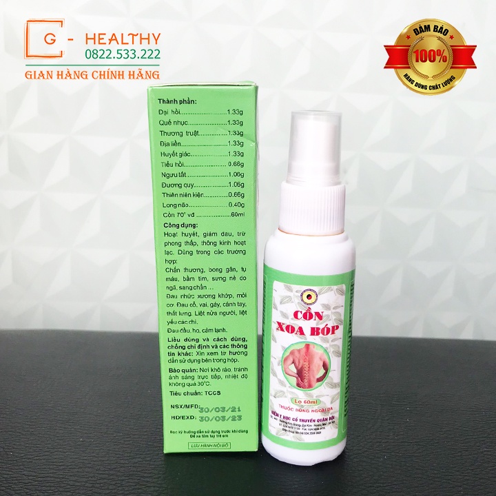 Cồn Xoa Bóp Viện Y Học Cổ Truyền Quân Đội - G HEALTHY