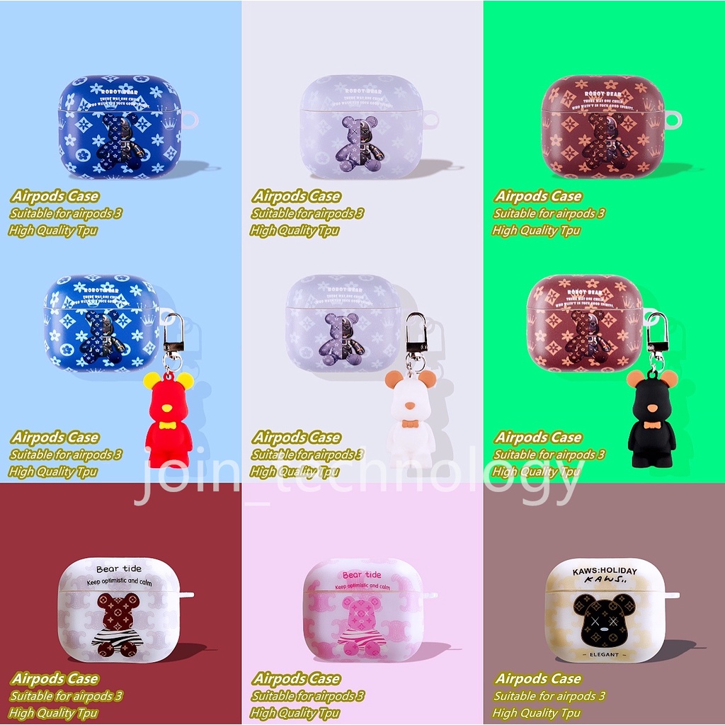 Vỏ bảo vệ hộp sạc tai nghe Airpods 1/2/pro 3 2021 bằng TPU mềm họa tiết hoạt hình dễ thương