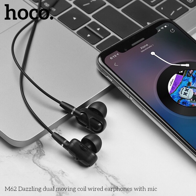 Tai nghe dây hoco m62 chính hãng dòng tai nghe có mic chân cắm 3.5-Tai đa năng M62 rực rỡ với mic cáp TPE đàn hồi cao