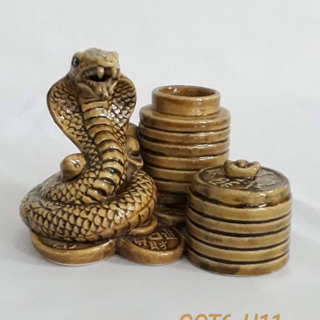 Tượng Rắn Ống Tăm - Gốm Sứ Bát Tràng