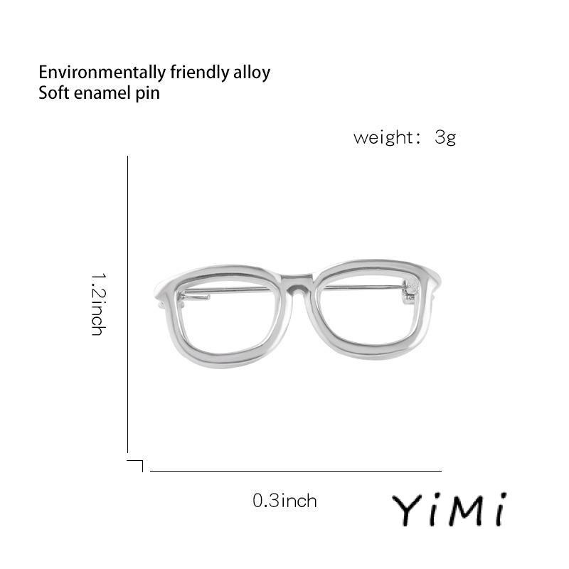1 Ghim Cài Áo Hình Mắt Kính Bằng Hợp Kim Đơn Giản Thời Trang Dành Cho Cặp Đôi Joyeria Acero Inoxidable Mujer