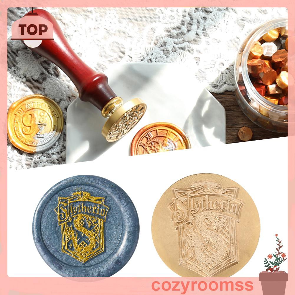 Đầu con dấu đóng sáp hình tròn bằng đồng trang trí thiệp mời/phong bì phong cách retro cổ điển không có tay cầm