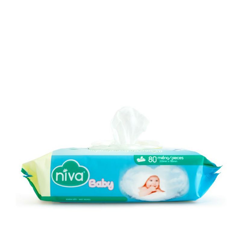 Gói 80 tờ khăn ướt dùng cho bé sơ sinh Niva