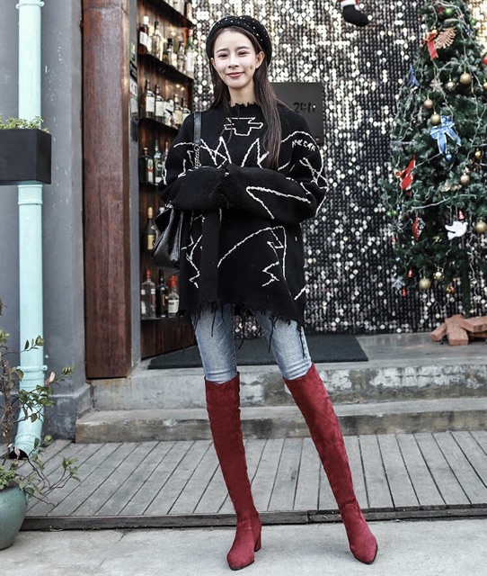 [CÓ SẴN] Bốt Đùi Da Lộn Đế Vuông (ẢNH THẬT Ở CUỐI) | BigBuy360 - bigbuy360.vn