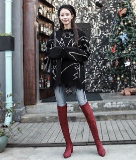 𝐂𝐎́ 𝐒𝐀̆̃𝐍. Bốt Đùi Da Lộn Đế Vuông (ẢNH THẬT Ở CUỐI)