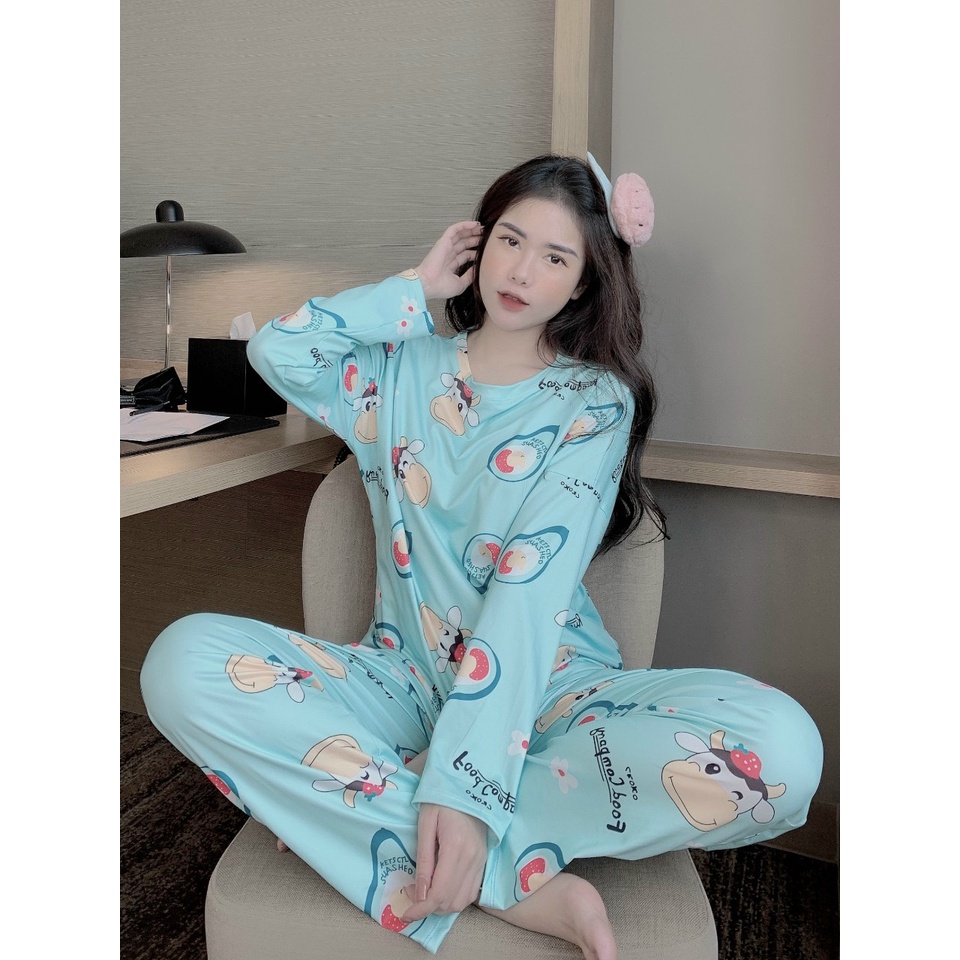 Bộ bầu mặc nhà dễ thương Aidenshop đồ bộ bầu xinh dài tay thu đông