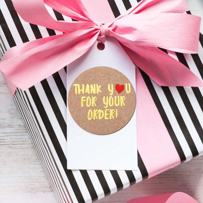 Bộ 500 nhãn dán in chữ Thank You For Your Order chuyên dụng trang trí tiệc cưới