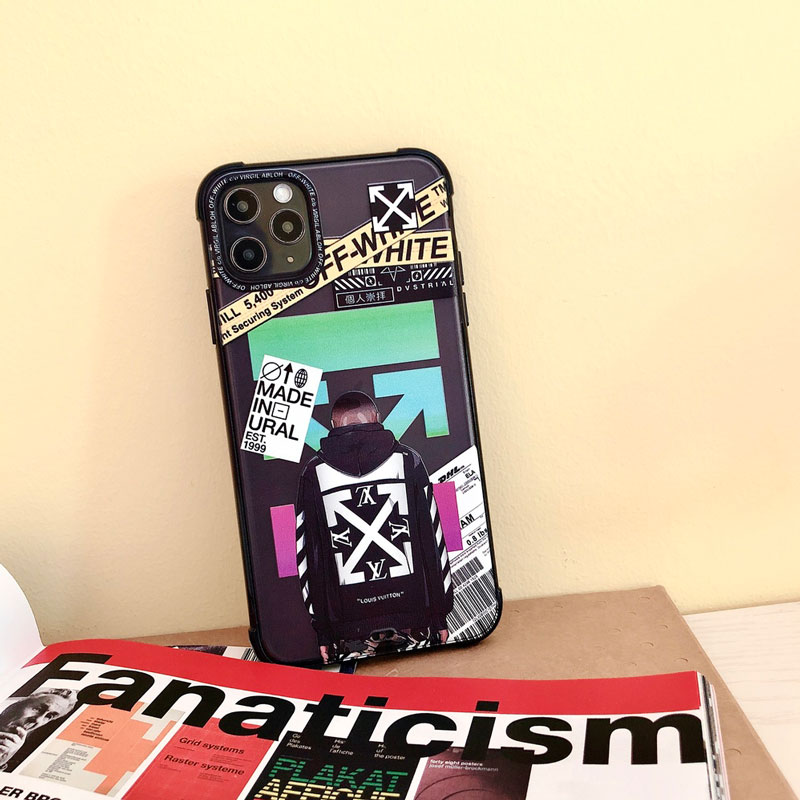 Speed Bump Label Luxury Brand Off-White Phone Case iPhone 7 8 Plus X XS MAX XR Pro max SE 2020 11 Pro Max Cover Fashion Soft TPU Casing iPhone 12 Pro Max 12 Mini