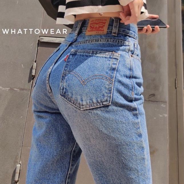 Quần jean BAGGY Levis vintage, jean form lưng cao, momjean wash bạc 🏅