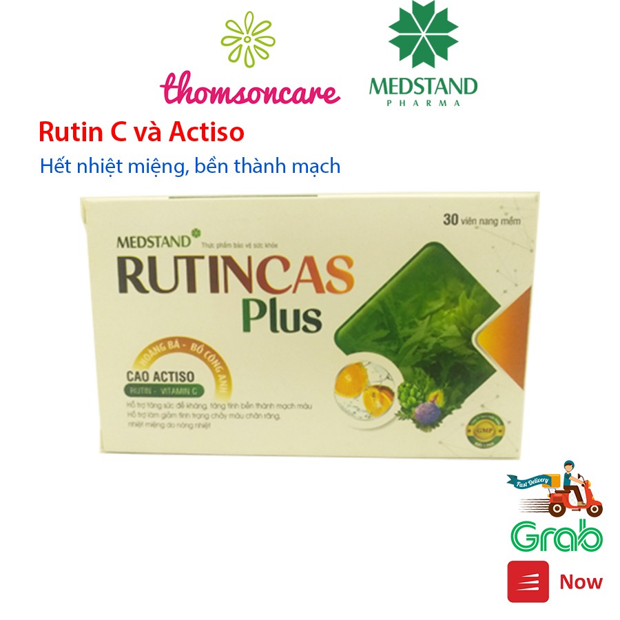 Giảm nóng trong, nhiệt miệng, tăng sức đề kháng từ Rutin C, Actiso và thảo dược - Rutincas Plus - Hộp 30 viên